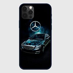 Чехол для iPhone 12 Pro Mercedes Benz dark style, цвет: 3D-черный