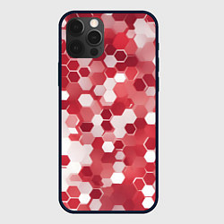 Чехол для iPhone 12 Pro Кибер Hexagon Красный, цвет: 3D-черный