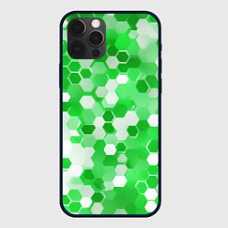 Чехол iPhone 12 Pro Кибер Hexagon Зелёный