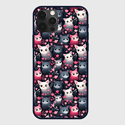 Чехол для iPhone 12 Pro Котики цветочки милота, цвет: 3D-черный
