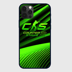 Чехол для iPhone 12 Pro CS2 Counter strike green logo, цвет: 3D-черный