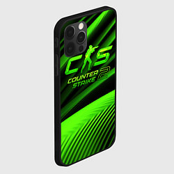 Чехол для iPhone 12 Pro CS2 Counter strike green logo, цвет: 3D-черный — фото 2