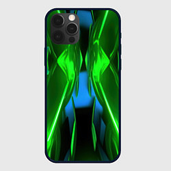 Чехол для iPhone 12 Pro Зеленый калейдоскоп абстракция, цвет: 3D-черный