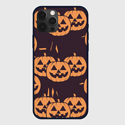Чехол для iPhone 12 Pro Фонарь джек в грандж стиле halloween тыква cartoon, цвет: 3D-черный