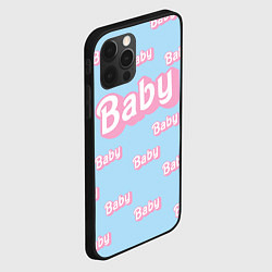 Чехол для iPhone 12 Pro Baby - Barbie style: blue pattern, цвет: 3D-черный — фото 2