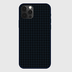 Чехол для iPhone 12 Pro Шахматная мелкая клетка чёрно-серый, цвет: 3D-черный