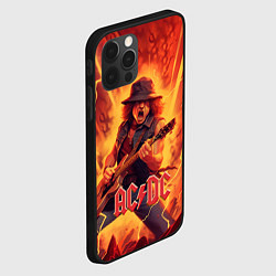 Чехол для iPhone 12 Pro ACDC rock music fire, цвет: 3D-черный — фото 2