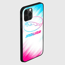 Чехол для iPhone 12 Pro Jaguar neon gradient style, цвет: 3D-черный — фото 2
