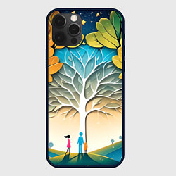 Чехол для iPhone 12 Pro Семейное дерево - нейросеть, цвет: 3D-черный