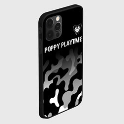 Чехол для iPhone 12 Pro Poppy Playtime glitch на темном фоне: символ сверх, цвет: 3D-черный — фото 2