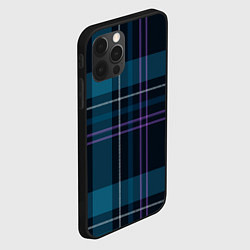Чехол для iPhone 12 Pro Клетка бирюзово-черная, цвет: 3D-черный — фото 2