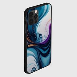 Чехол для iPhone 12 Pro Жидкий цветной узор - нейросеть, цвет: 3D-черный — фото 2