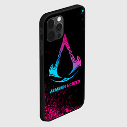 Чехол для iPhone 12 Pro Assassins Creed - neon gradient, цвет: 3D-черный — фото 2