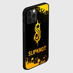 Чехол для iPhone 12 Pro Slipknot - gold gradient, цвет: 3D-черный — фото 2