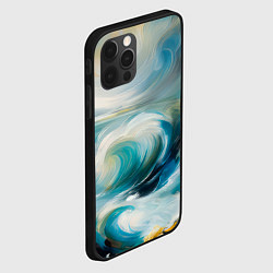 Чехол для iPhone 12 Pro Штормовые волны океана, цвет: 3D-черный — фото 2