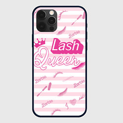 Чехол iPhone 12 Pro Lash queen - pink Barbie pattern