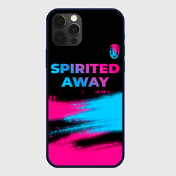 Чехол для iPhone 12 Pro Spirited Away - neon gradient: символ сверху, цвет: 3D-черный