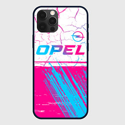 Чехол для iPhone 12 Pro Opel neon gradient style: символ сверху, цвет: 3D-черный