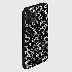 Чехол для iPhone 12 Pro Киберпанк линии белые, цвет: 3D-черный — фото 2