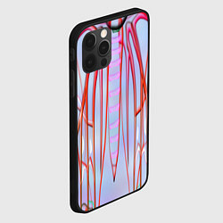 Чехол для iPhone 12 Pro Розовые прожилки, цвет: 3D-черный — фото 2
