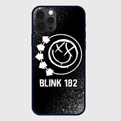 Чехол для iPhone 12 Pro Blink 182 glitch на темном фоне, цвет: 3D-черный