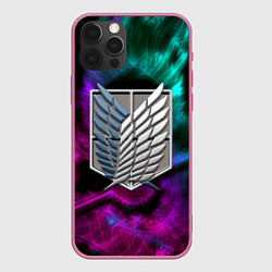 Чехол для iPhone 12 Pro Атака титанов дракон неоновый, цвет: 3D-малиновый