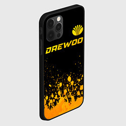 Чехол для iPhone 12 Pro Daewoo - gold gradient: символ сверху, цвет: 3D-черный — фото 2