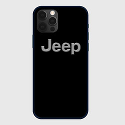 Чехол для iPhone 12 Pro Jeep silver, цвет: 3D-черный