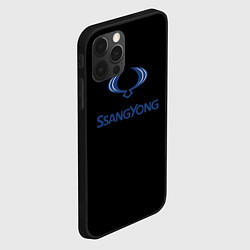 Чехол для iPhone 12 Pro Ssang Yong auto, цвет: 3D-черный — фото 2