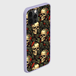 Чехол для iPhone 12 Pro Череп рябина шишки и хвойные ветки, цвет: 3D-светло-сиреневый — фото 2