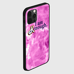 Чехол для iPhone 12 Pro I am kenough - розовый тай-дай, цвет: 3D-черный — фото 2