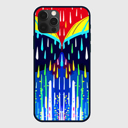 Чехол для iPhone 12 Pro Два зонтика под дождём - нейросеть, цвет: 3D-черный