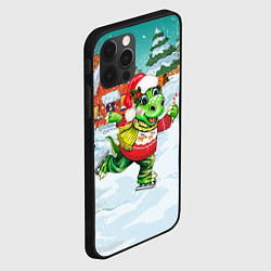 Чехол для iPhone 12 Pro Дракончик в новогоднем дворе, цвет: 3D-черный — фото 2