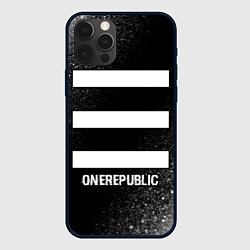 Чехол для iPhone 12 Pro OneRepublic glitch на темном фоне, цвет: 3D-черный