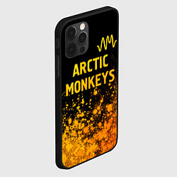 Чехол для iPhone 12 Pro Arctic Monkeys - gold gradient: символ сверху, цвет: 3D-черный — фото 2
