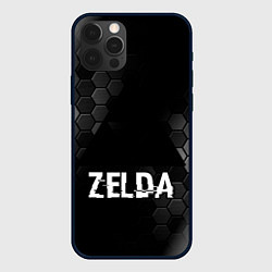 Чехол для iPhone 12 Pro Zelda glitch на темном фоне, цвет: 3D-черный