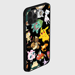 Чехол для iPhone 12 Pro Пикачу и другие покемоны, цвет: 3D-черный — фото 2