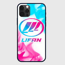 Чехол для iPhone 12 Pro Lifan neon gradient style, цвет: 3D-черный