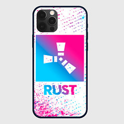 Чехол для iPhone 12 Pro Rust neon gradient style, цвет: 3D-черный