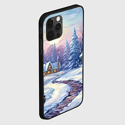 Чехол для iPhone 12 Pro Тропинка к новогоднему дому, цвет: 3D-черный — фото 2