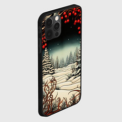 Чехол для iPhone 12 Pro Новый год природа, цвет: 3D-черный — фото 2