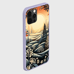 Чехол для iPhone 12 Pro Зимний предновогодний пейзаж, цвет: 3D-светло-сиреневый — фото 2