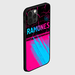 Чехол для iPhone 12 Pro Ramones - neon gradient посередине, цвет: 3D-черный — фото 2