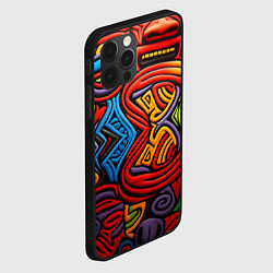 Чехол для iPhone 12 Pro Разноцветный узор в стиле абстракционизм, цвет: 3D-черный — фото 2
