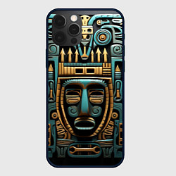 Чехол для iPhone 12 Pro Орнамент с маской в египетском стиле, цвет: 3D-черный
