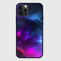 Чехол для iPhone 12 Pro Бескрайний космос фиолетовый, цвет: 3D-черный