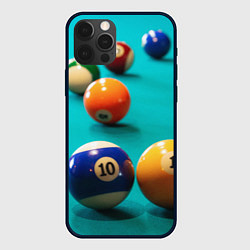 Чехол для iPhone 12 Pro Бильярдные шары, цвет: 3D-черный