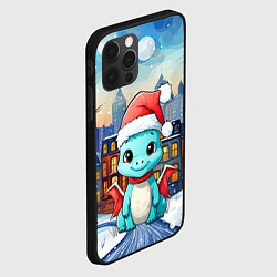 Чехол для iPhone 12 Pro Новогодний дракон на фоне города, цвет: 3D-черный — фото 2
