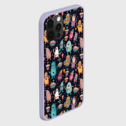 Чехол для iPhone 12 Pro Весёлые монстры на вечеринке, цвет: 3D-светло-сиреневый — фото 2