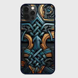 Чехол для iPhone 12 Pro Асимметричный узор в скандинавском стиле, цвет: 3D-черный